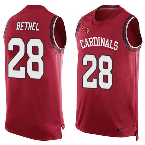 Nike Cardinals #28 Justin Bethel Red Team Color Men's Stitched NFL Limited Tank Top Jersey - Click Image to Close